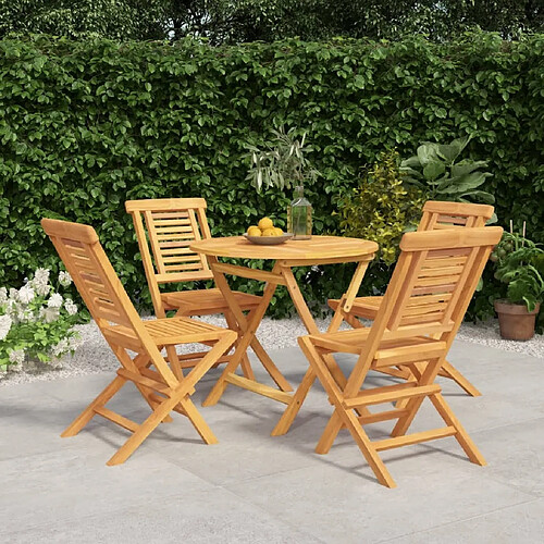 Salle à dîner de jardin 5 pcs,Table et chaise à manger Bois de teck massif -MN22683