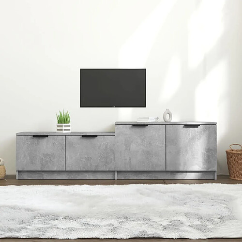 vidaXL Meuble TV Gris béton 158,5x36x45 cm Bois d'ingénierie