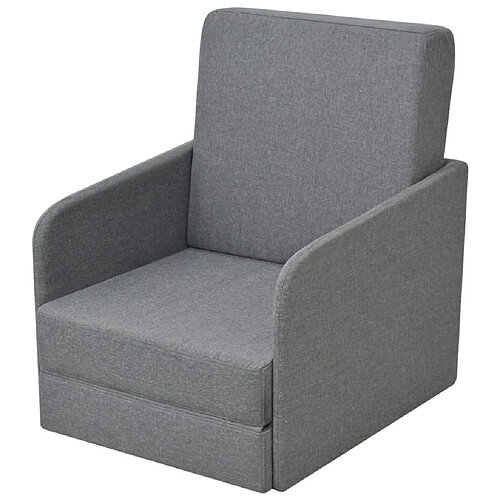 vidaXL Fauteuil convertible gris clair tissu