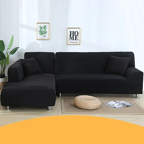 Wewoo Housse de canapé tout compris Universal Set Sofa Full Cover Add One Piece of Pillow CaseSize Four Seater 235-300cm Black