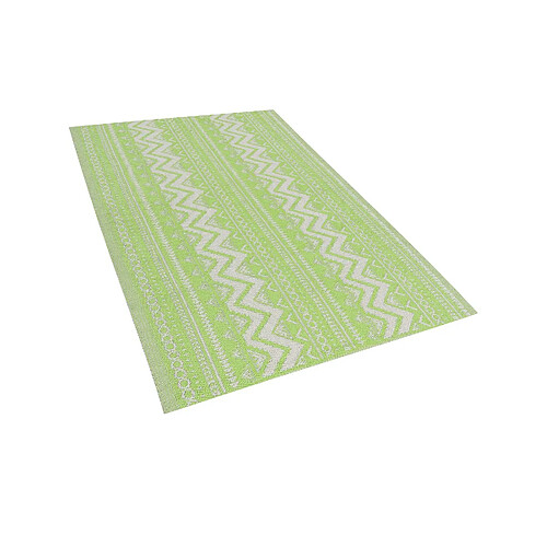 Beliani Tapis extérieur au motif zigzag vert 120 x 180 cm NAGPUR