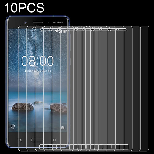 Wewoo Film de verre trempé de 10 PCS 0.26mm 9H 2.5D pour Nokia 8