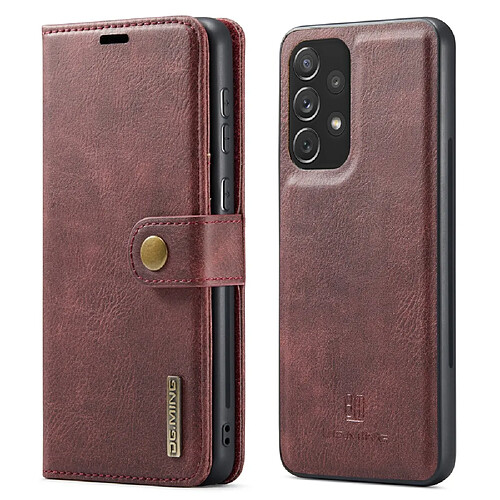 Etui en PU DG.MING magnétique avec support rouge pour votre Samsung Galaxy A73 5G