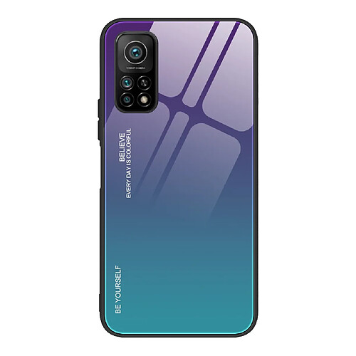 Coque en TPU couleur du dégradé de bord souple violet/vert pour votre Xiaomi Mi 10T 5G/10T Pro 5G/Redmi K30S