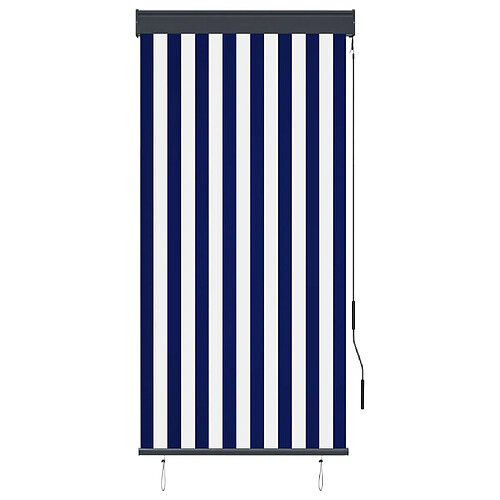 Maison Chic Store roulant d'extérieur | Volet roulant | Rideau roulant 80x250 cm Bleu et blanc -GKD68820