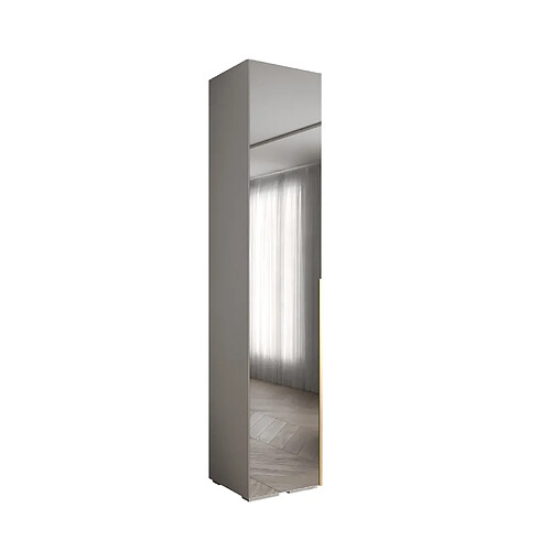 Abiks Meble Inova 1 Armoire avec miroir et portes battantes 236,7/50/47 1 Portes (bianco/d’oro)