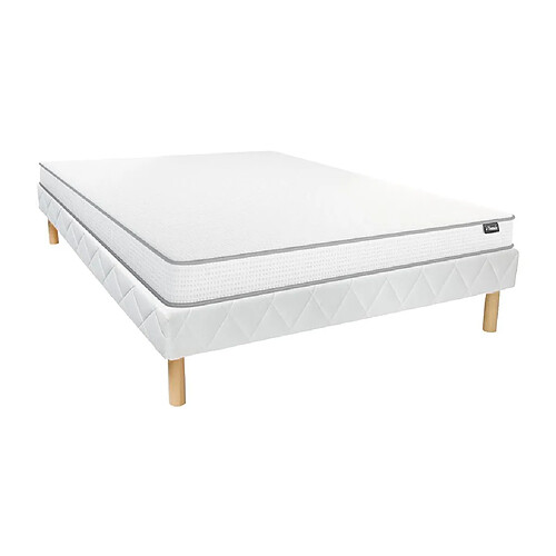 Vente-Unique Ensemble 140 x 190 cm sommier + matelas mousse ép.12cm - ASTYANAX de YSMÉE