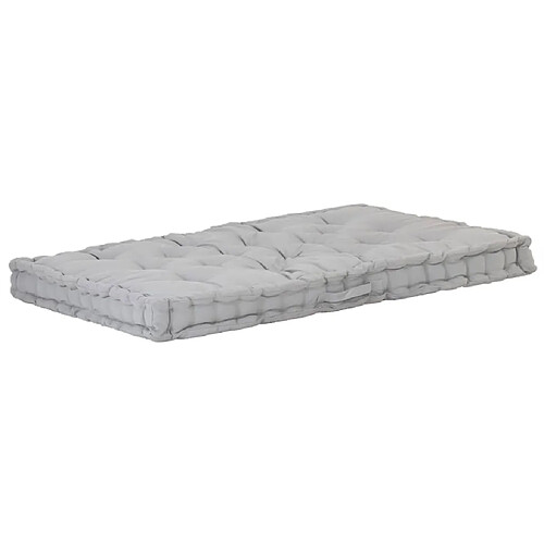 Decoshop26 coussin de canapé palette 100 % coton 120x80x10 cm gris DEC021812