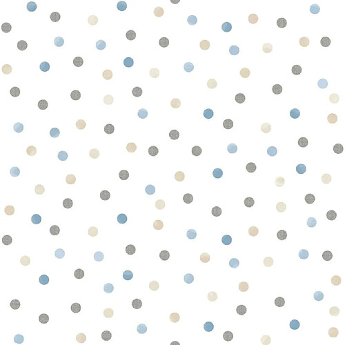 Noordwand Papier peint Mondo baby Confetti Dots Blanc bleu gris beige