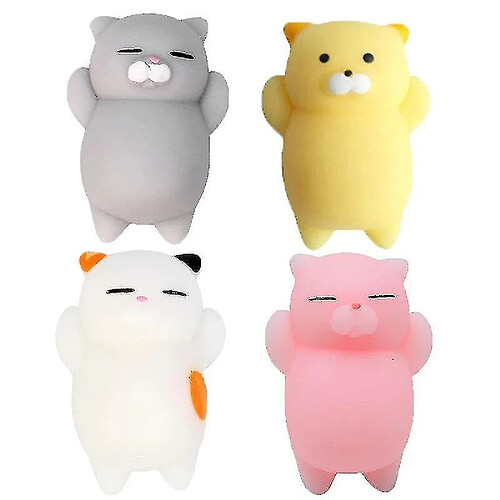 Universal 4pcs douce mini chat animal poupée ascension lente mignonne boule anti-ajustement douce extrusion jouet jouet