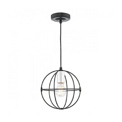 Luminaire Center Suspension Javari Chrome poli,Noir mat 1 ampoule 21cm