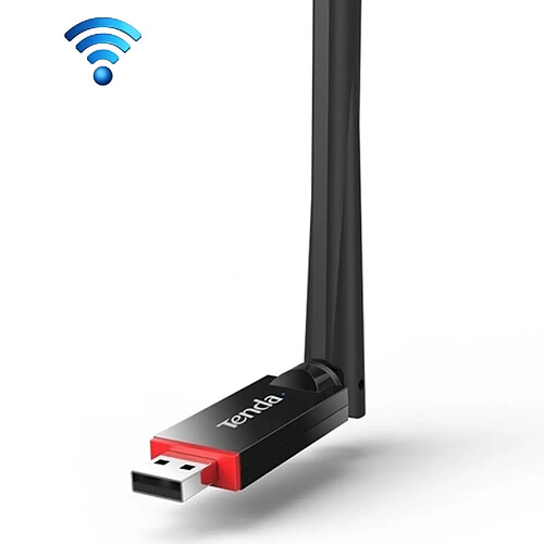 Wewoo Carte Réseau Wifi noir Portable 300Mbps Sans Fil USB WiFi Carte Réseau Récepteur Externe avec 6dBi Antenne