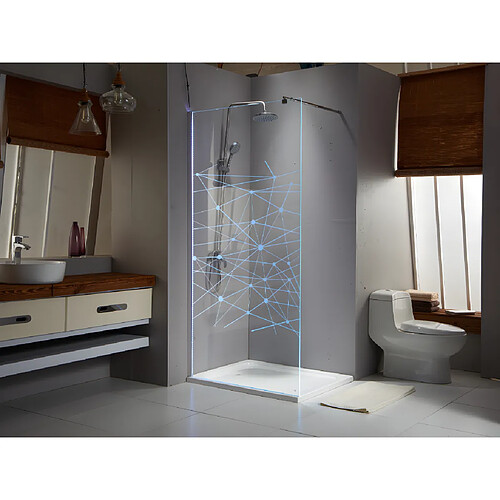 Vente-Unique Paroi de douche à l'italienne avec leds TECLA - 120X200 cm