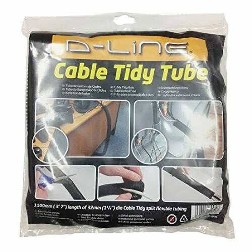 D-Line Tube range-câbles et prises Noir Taille M