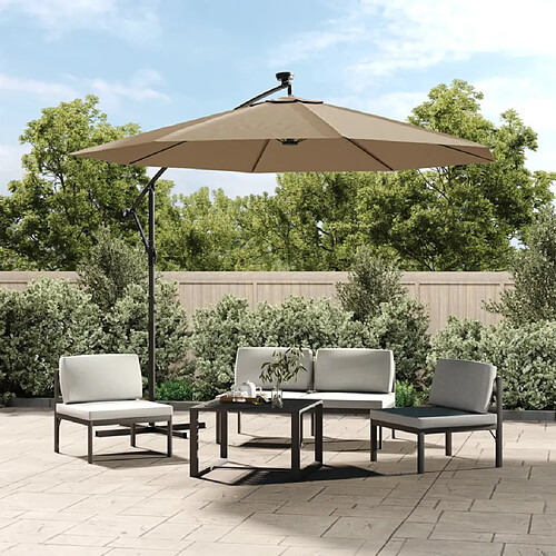 vidaXL Tissu de remplacement pour parasol déporté taupe 300 cm