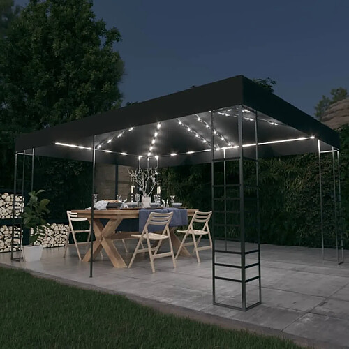 Maison Chic Tonnelle | Pergola avec guirlande lumineuse à LED 3x4 m Anthracite -GKD86802