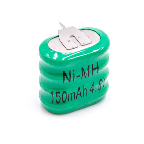 vhbw NiMH Remplacement de la pile bouton 4x cellule, 3 épingles type 4/V150H 150mAh 4.8V convient pour les batteries de modélisme, l'éclairage solaire