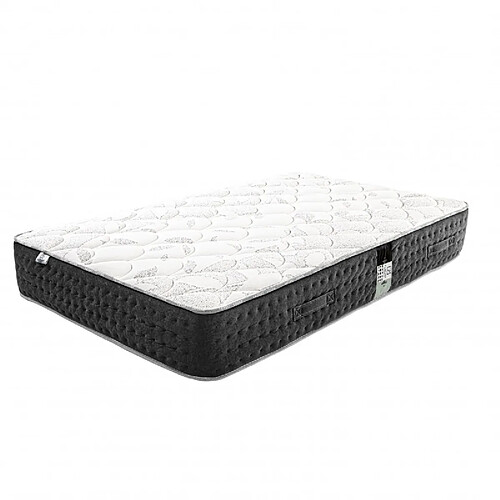 LUXURY LITERIE Matelas Serenite, Ressorts Ensachés, Mousse Haute Densité, ergonomique, Soutien très ferme + Oreiller + Couette, 90x190cm