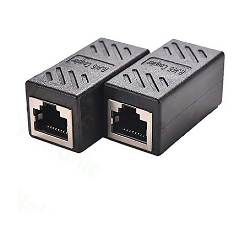 Lot de 2 coupleurs RJ45 coupleur de câble Ethernet connecteur LAN en ligne Cat7/Cat6/Cat5e adaptateur d'extension de câble Ethernet femelle à femelle