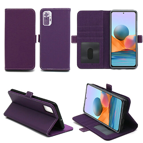 Xeptio Xiaomi Redmi Note 10 PRO 4G Housse portefeuille violette Protection à Rabat avec Porte Cartes - Etui violet Folio Coque Antichoc