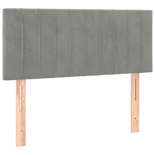 Maison Chic Tête de lit moderne pour chambre - Décoration de lit Gris clair 80x5x78/88 cm Velours -MN22174