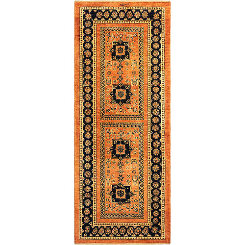 Vidal Tapis de couloir en laine 204x85 orange Kashkuli