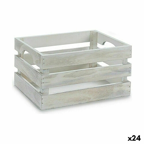 Gift Decor Boîte Décorative Blanc Bois de peuplier 26,2 x 13,2 x 15,8 cm (24 Unités)