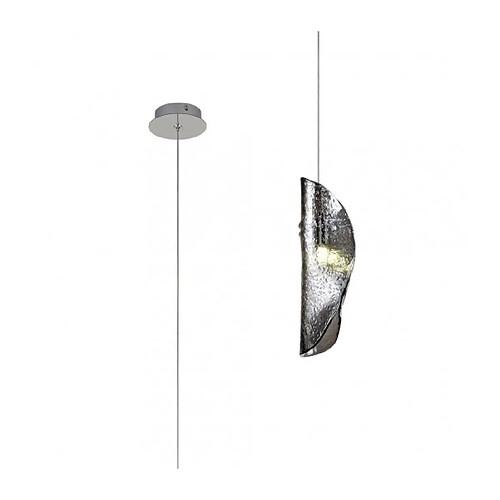 Luminaire Center Suspension design 1 ampoule Chrome poli,fumé