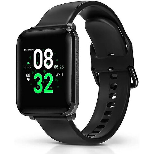 Chrono Montre Connectée pour Femme Homme Sport Avec IP68 Etanche Écran Tactile HD 1,3'' Tracker d'Activité pour Android iOS-Noir