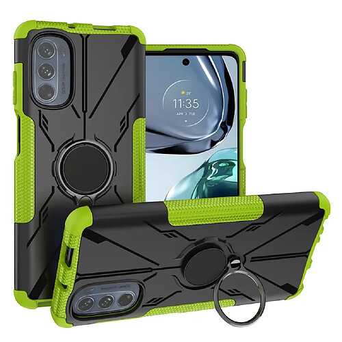 Coque en TPU anti-chute avec béquille pour votre Motorola Moto G62 5G - vert