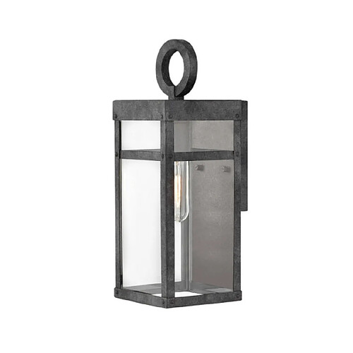 Elstead Lighting Applique murale extérieur Hinkley Verre Transparent,aluminium Zinc vieilli