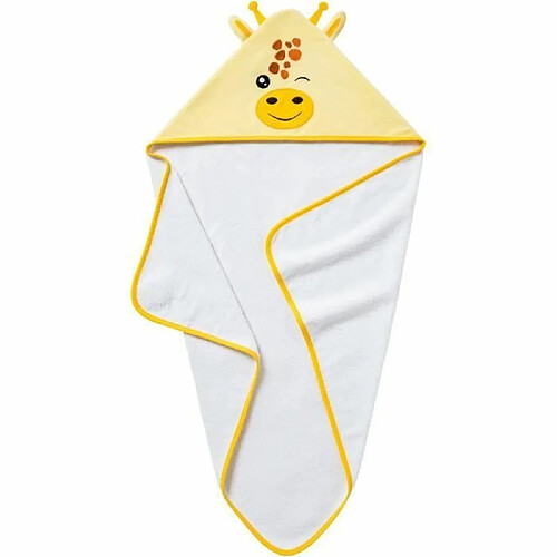 Cape de bain BABYCALIN GIRAFE - Des la naissance - Velours/Coton - 75 x 75 cm - Jaune