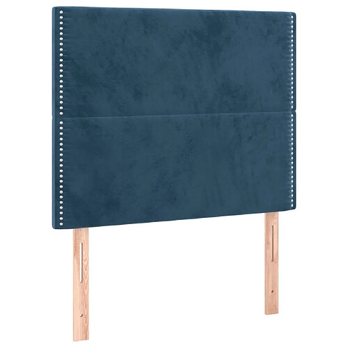 Maison Chic Lot de 2 Têtes de lit design Bleu pour chambre - Décoration de lit foncé 90x5x78/88 cm Velours -MN15846