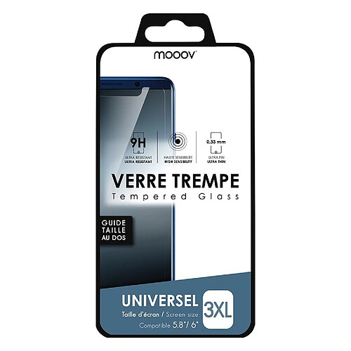 MOOOV Verre trempé universel taille XXXL