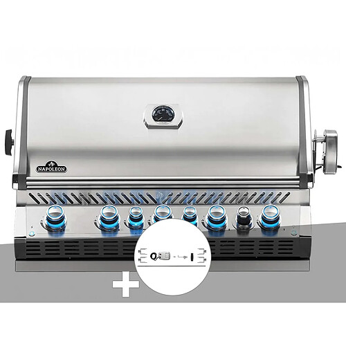 Barbecue gaz encastrable Prestige Pro 665 inox avec rôtissoire / Napoleon