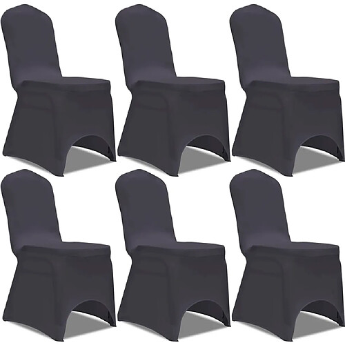 vidaXL Housse de chaise extensible 6 pcs anthracite