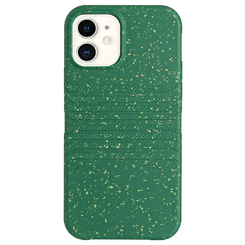 Coque en TPU + paille de blé entièrement biodégradable pour votre iPhone 11 6.1 pouces - vert armé