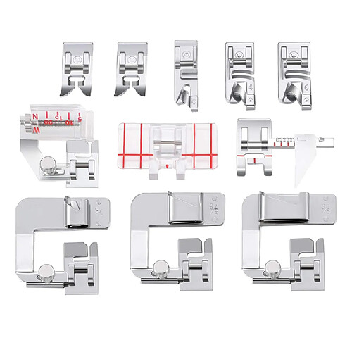 11 pièces Machine à coudre presseur pied Kit Hemmer pied ensemble adapté à la plupart des Machines à coudre à tige basse