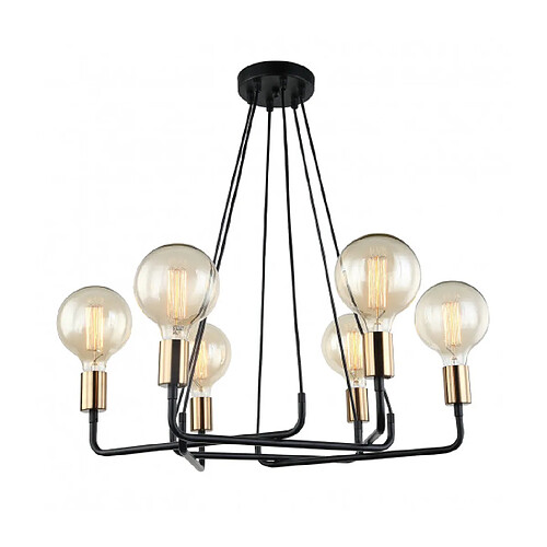 Luminaire Center Suspension moderne Betty Marron noir 6 ampoules