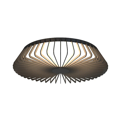 Inspired Plafonnier rond de 63 cm (lumière uniquement), LED 80 W, blanc accordable 2 700-5 000 K, 3 500 lm, télécommande, noir, 3 ans de garantie