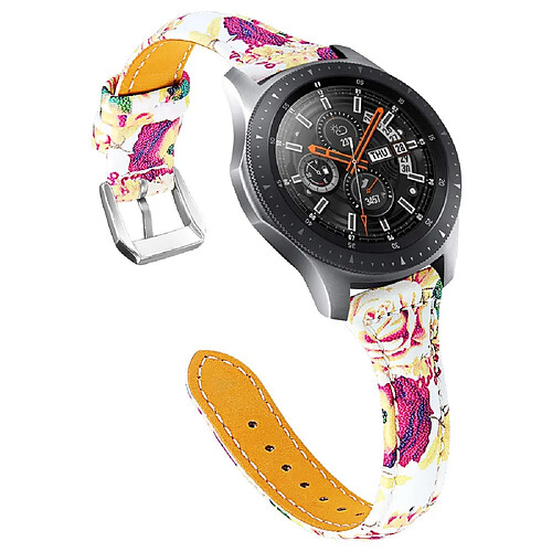 Bracelet en cuir véritable motif de fleurs 22mm style D pour votre Samsung Gear S3 Classic/Frontier