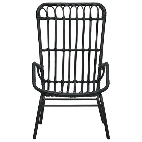 Maison Chic Chaise de jardin - Fauteuil d'extérieur Résine tressée Noir -MN95500