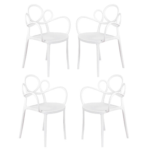 Nest Dream Lot de 4 chaises design avec accoudoirs pour le jardin - Dream