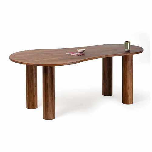 BOIS & CHIFFONS Table de repas ovale 3/4 pieds | Acacia Arad