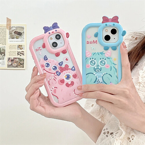 GUPBOO Étui pour iPhone12ProMax Thé au lait petit monstre mignon étui pour téléphone portable dessin animé silicone femelle