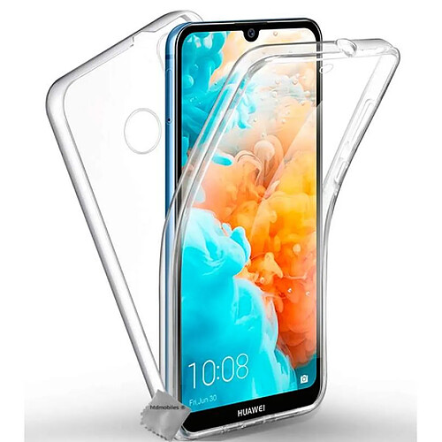 Htdmobiles Coque silicone gel fine 360 integrale pour Huawei Y7 (2019) + film ecran - TRANSPARENT