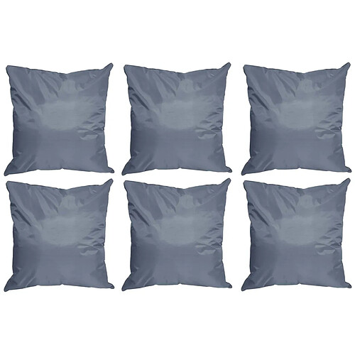 Jardindeco Coussin extérieur carré 45 cm Sun (Lot de 6) Gris anthracite.