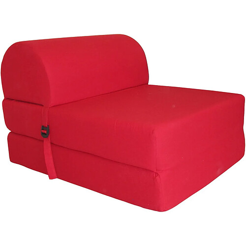 Jardindeco Chauffeuse unie en coton rouge.