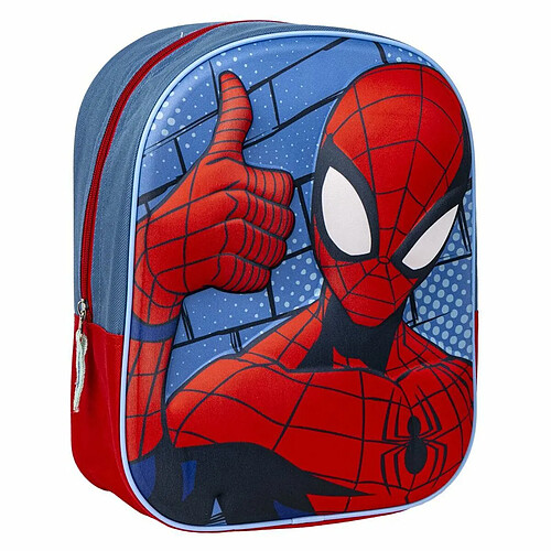 Spiderman Sac à dos enfant 3D Spider-Man Rouge Bleu 25 x 31 x 10 cm