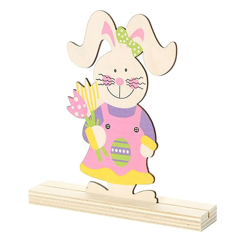 L'ornement De Lapin De Pâques En Bois Mignon De Table Joue Des Cadeaux Pour Le Style Intérieur 1